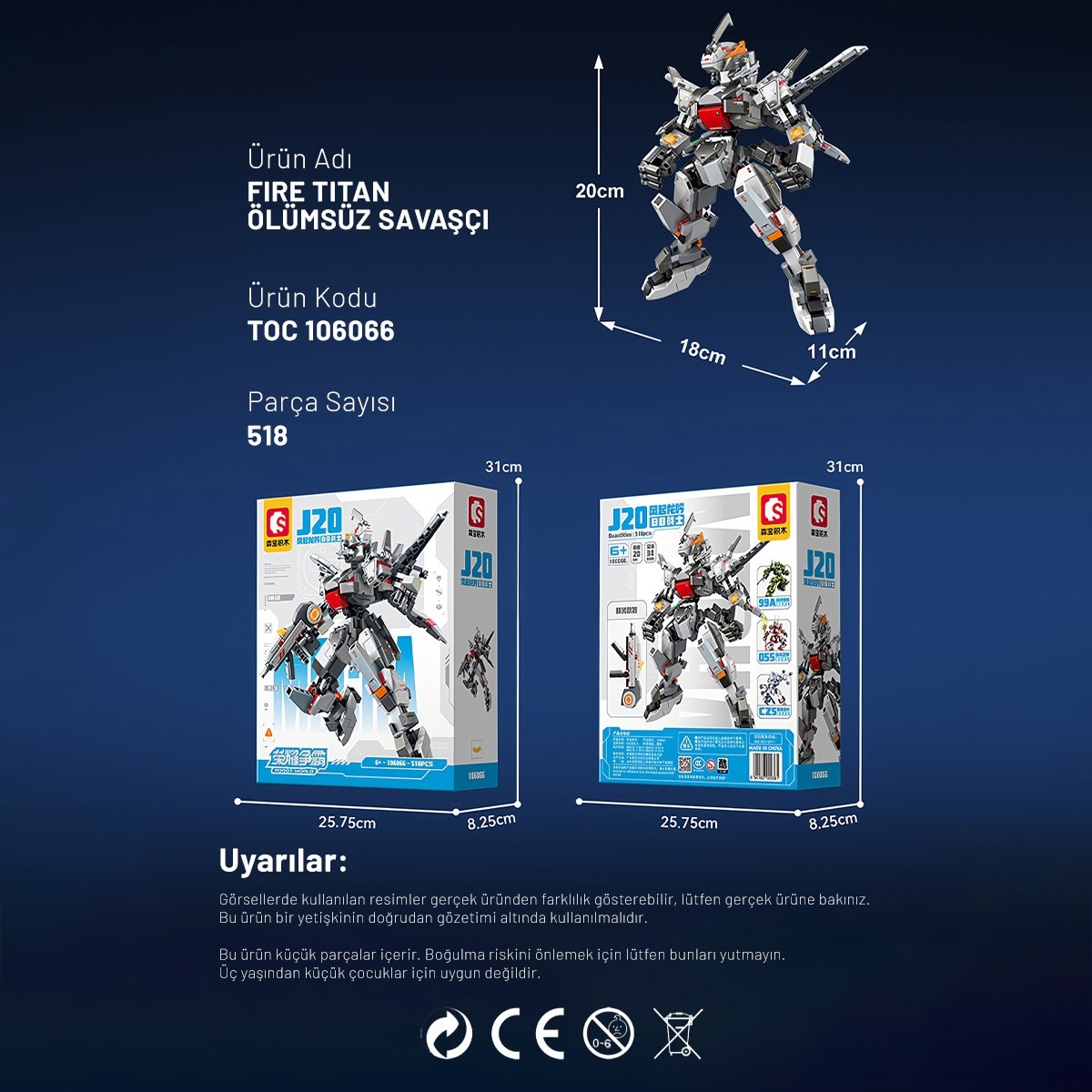 Fire Titan Ölümsüz Savaşçı Yapı Bloğu Seti