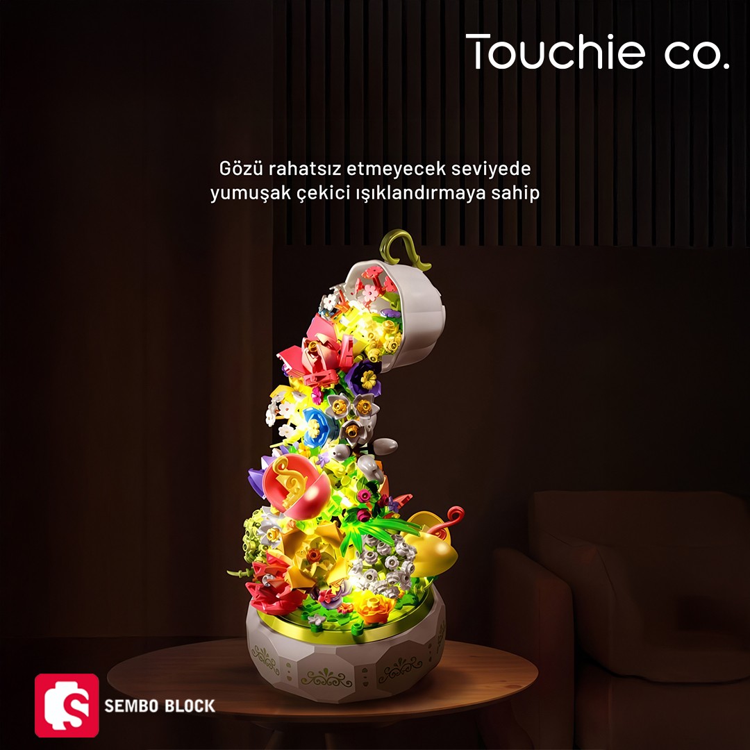 Huayan Cayı Muzikli Florist seti 575 Parça yapı blokları Lego ile uyumlu (611050)