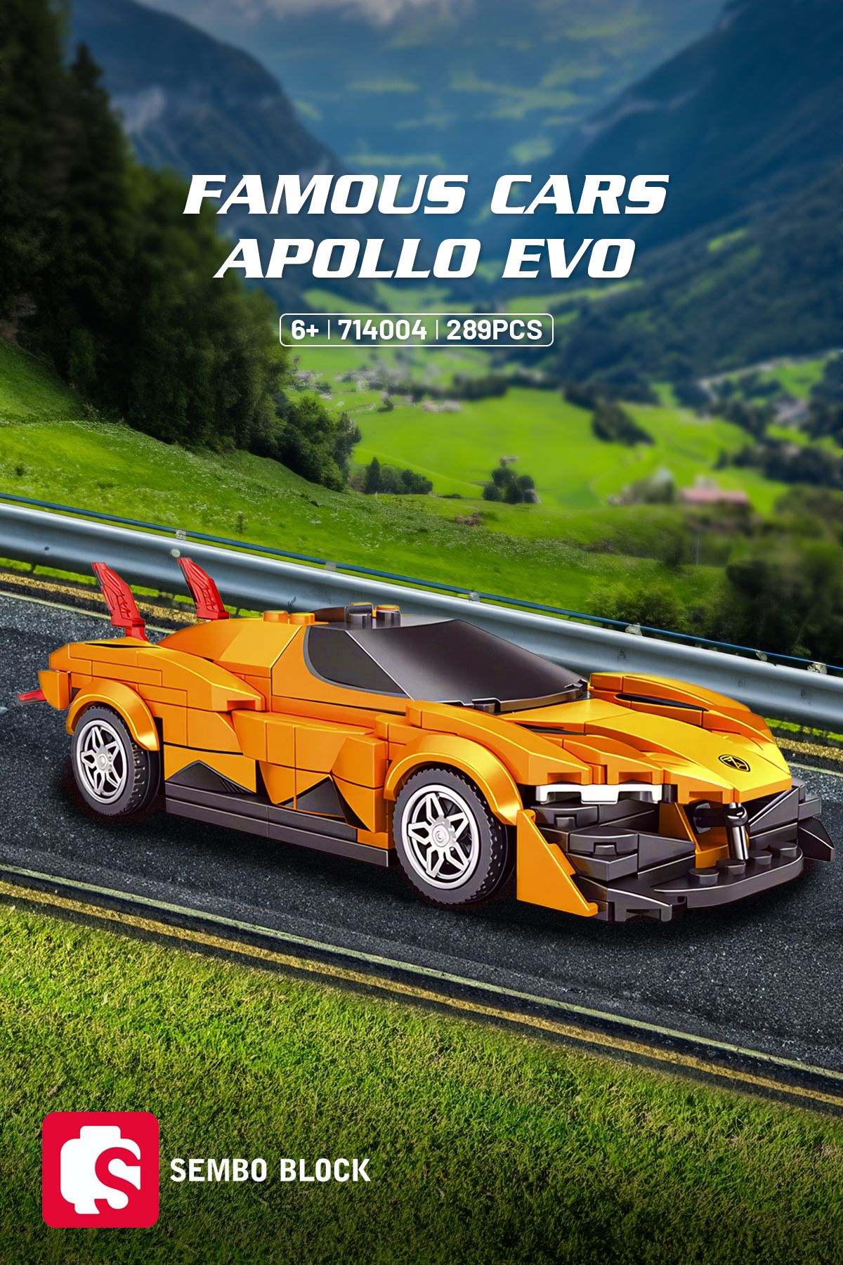 Famous Cars Apollo Evo 289 Parça yapı blokları Lego ile uyumlu (714004)