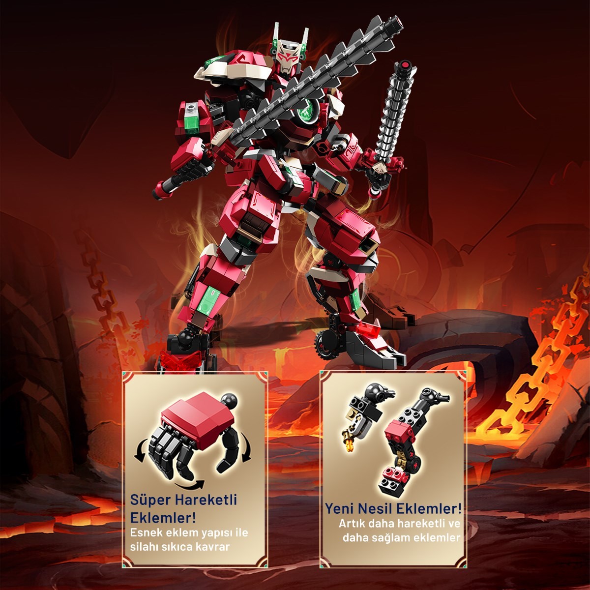 Sembo Block Crimson Bladeform Kutsal Savaşçı Yapı Bloğu Seti - 921 Parça