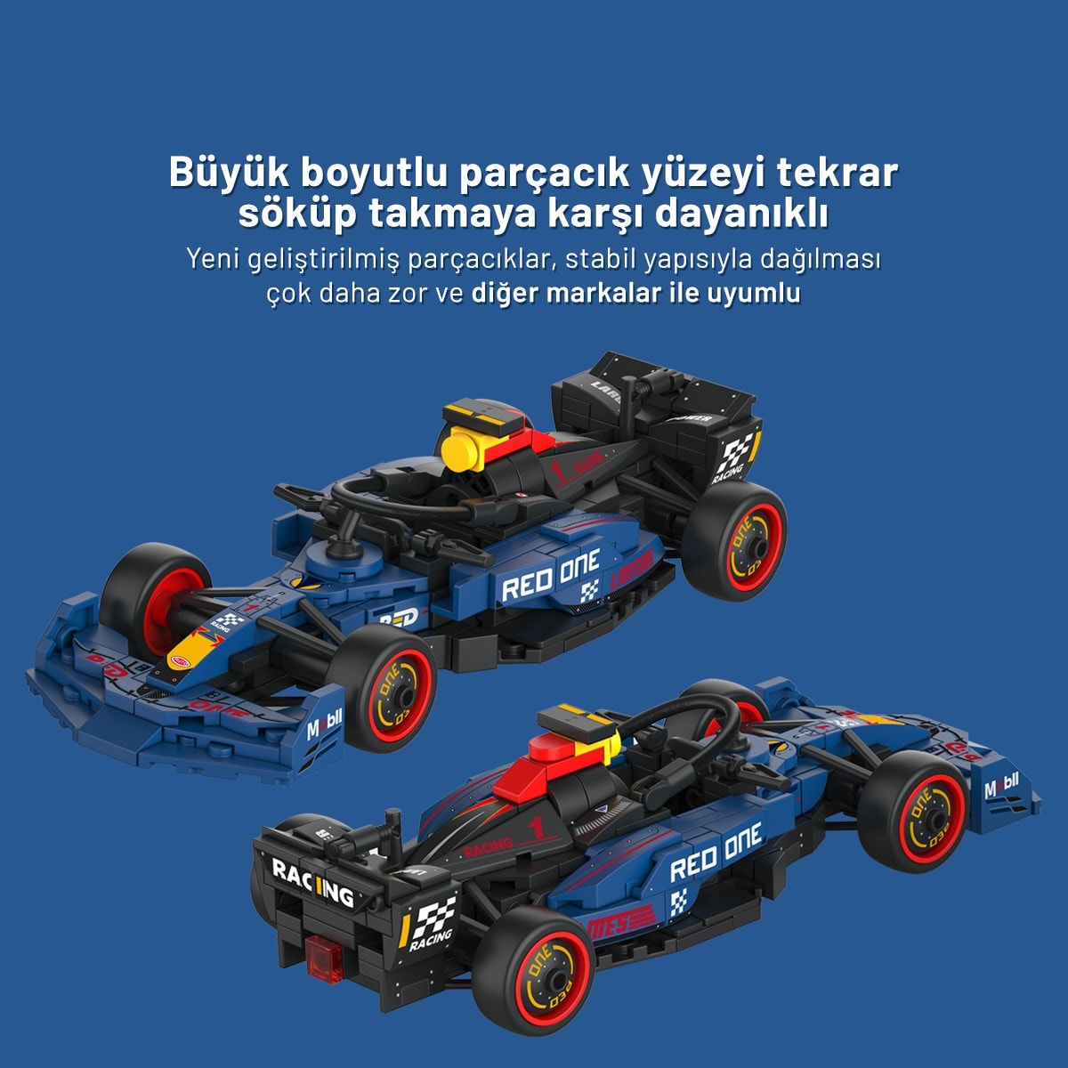 Sembo Block Formula 1 Serisi Mavi Takım Yapı Bloğu Seti – 261 Parça