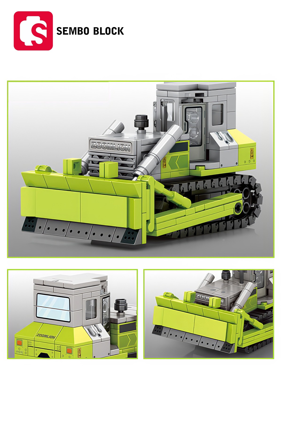 Zoomlion Lisanslı Mini Buldozer 280 Parça yapı blokları Lego ile uyumlu (705102)