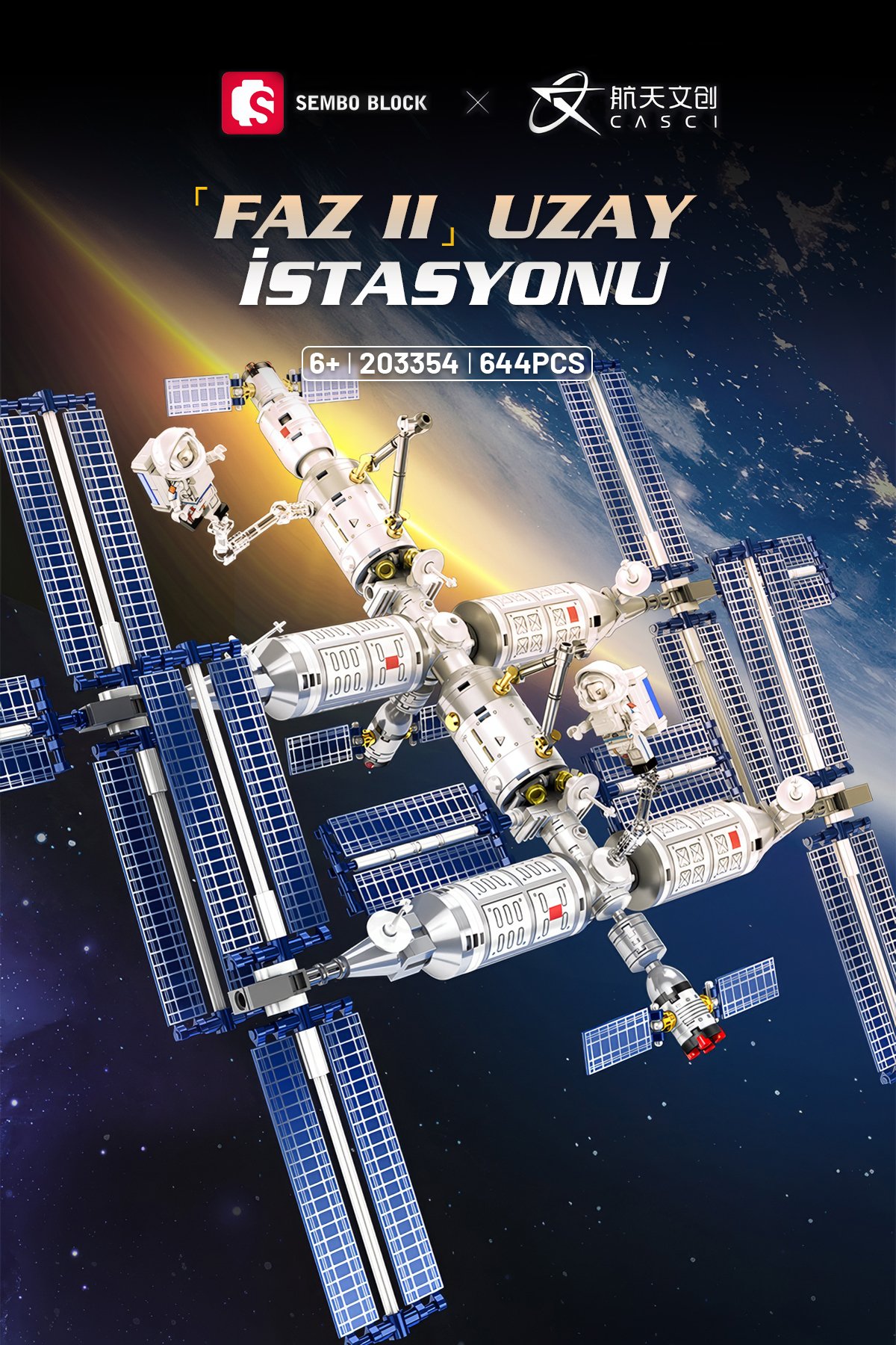 Faz II Uzay İstasyonu 644 Parça yapı blokları Lego ile uyumlu (203354)