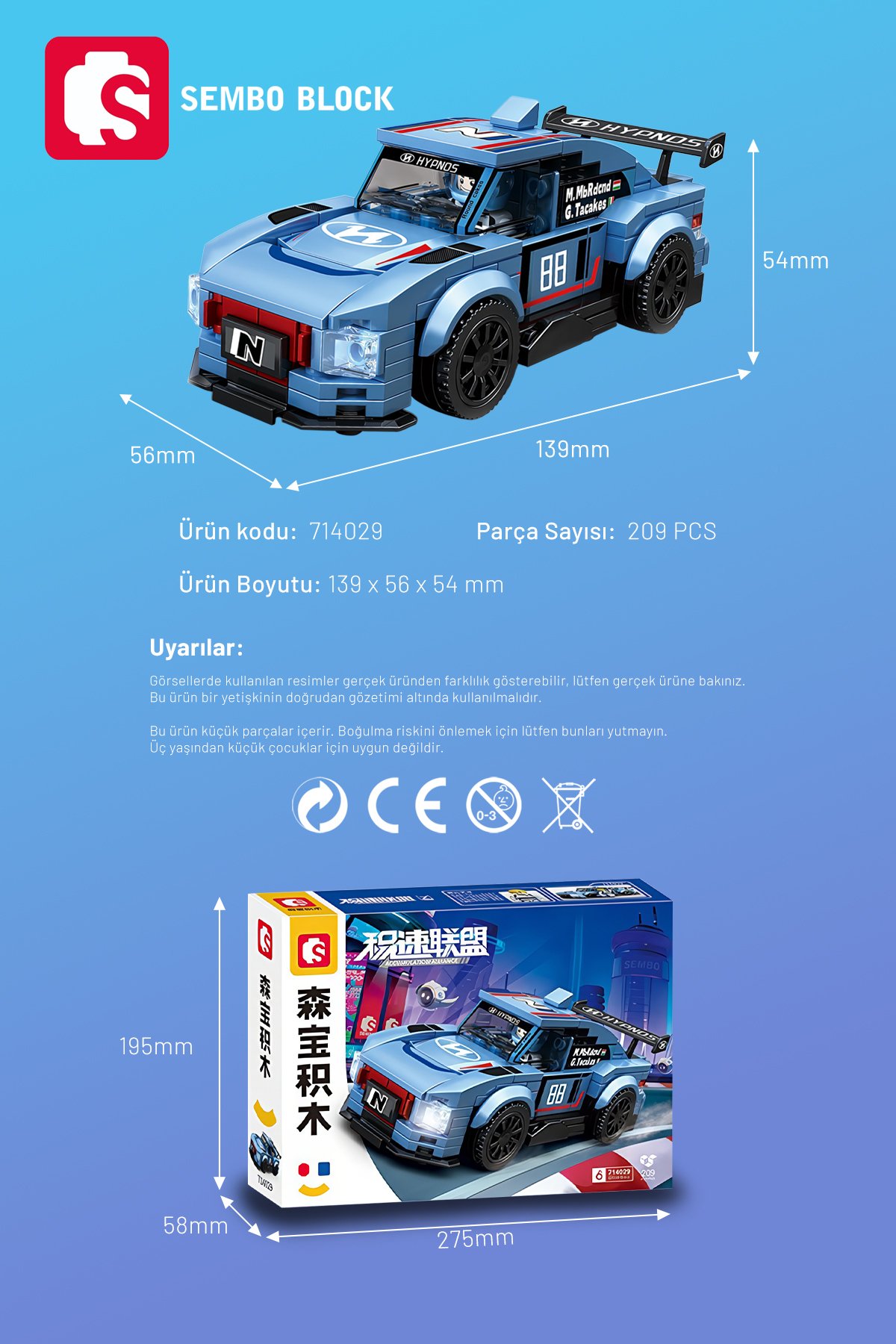 Speed Alliance Current Racing Team 209 Parça yapı blokları Lego ile uyumlu (714029)