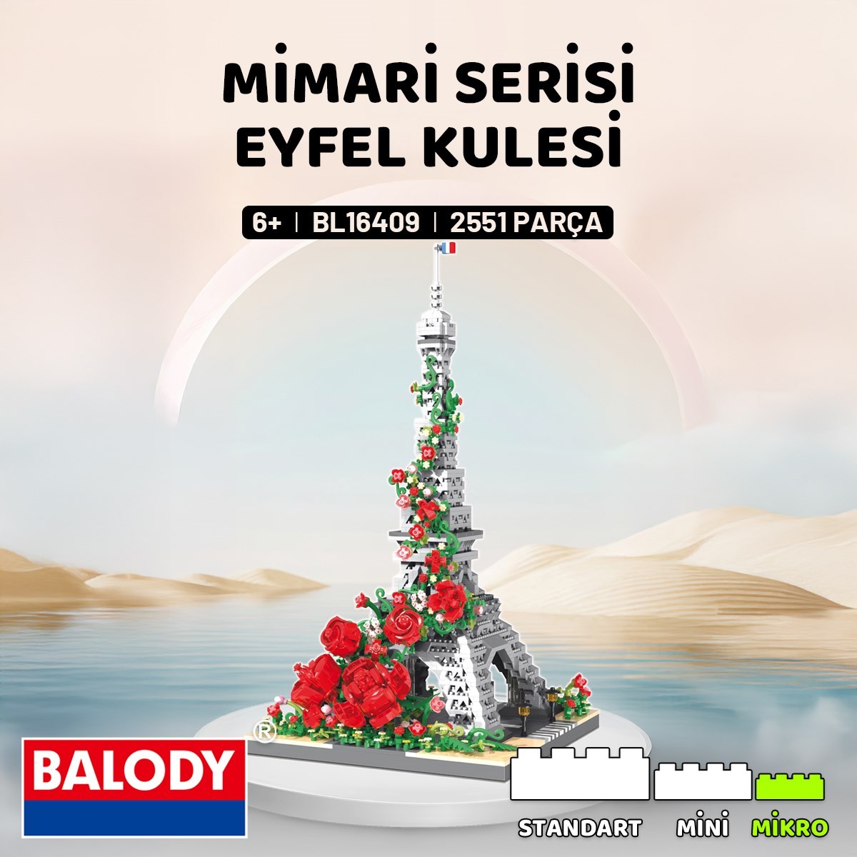 Balody Mimari Serisi – Eyfel Kulesi (BL16409) – Mikro Blok Yapı Oyuncakları Seti