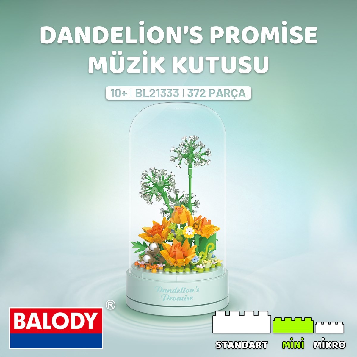Balody Dandelion’s Promise Müzik Kutusu Yapı Bloğu Seti – 372 Parça