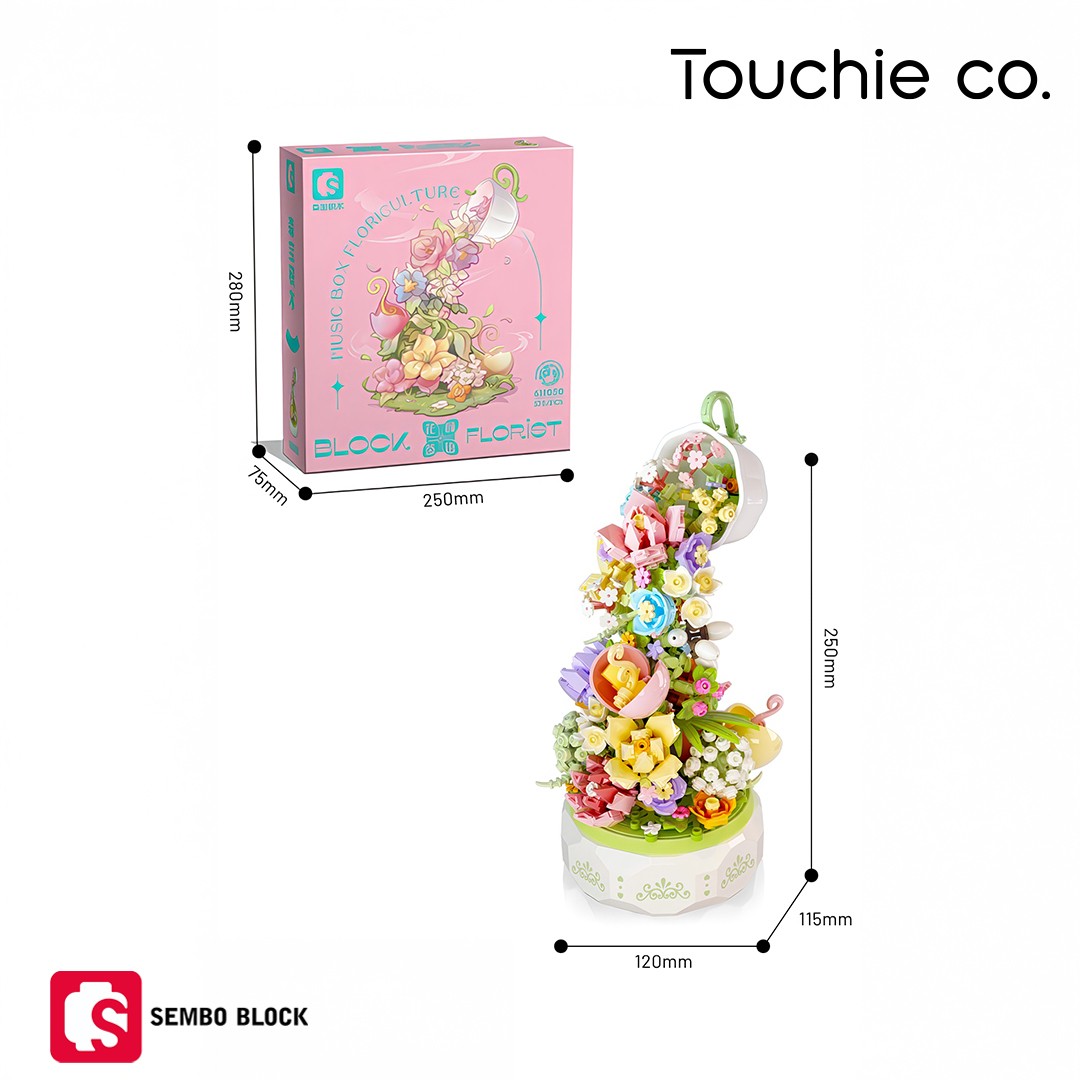 Huayan Cayı Muzikli Florist seti 575 Parça yapı blokları Lego ile uyumlu (611050)