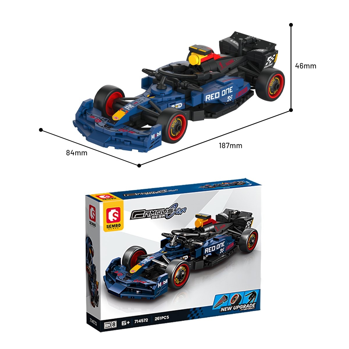 Sembo Block Formula 1 Serisi Mavi Takım Yapı Bloğu Seti – 261 Parça