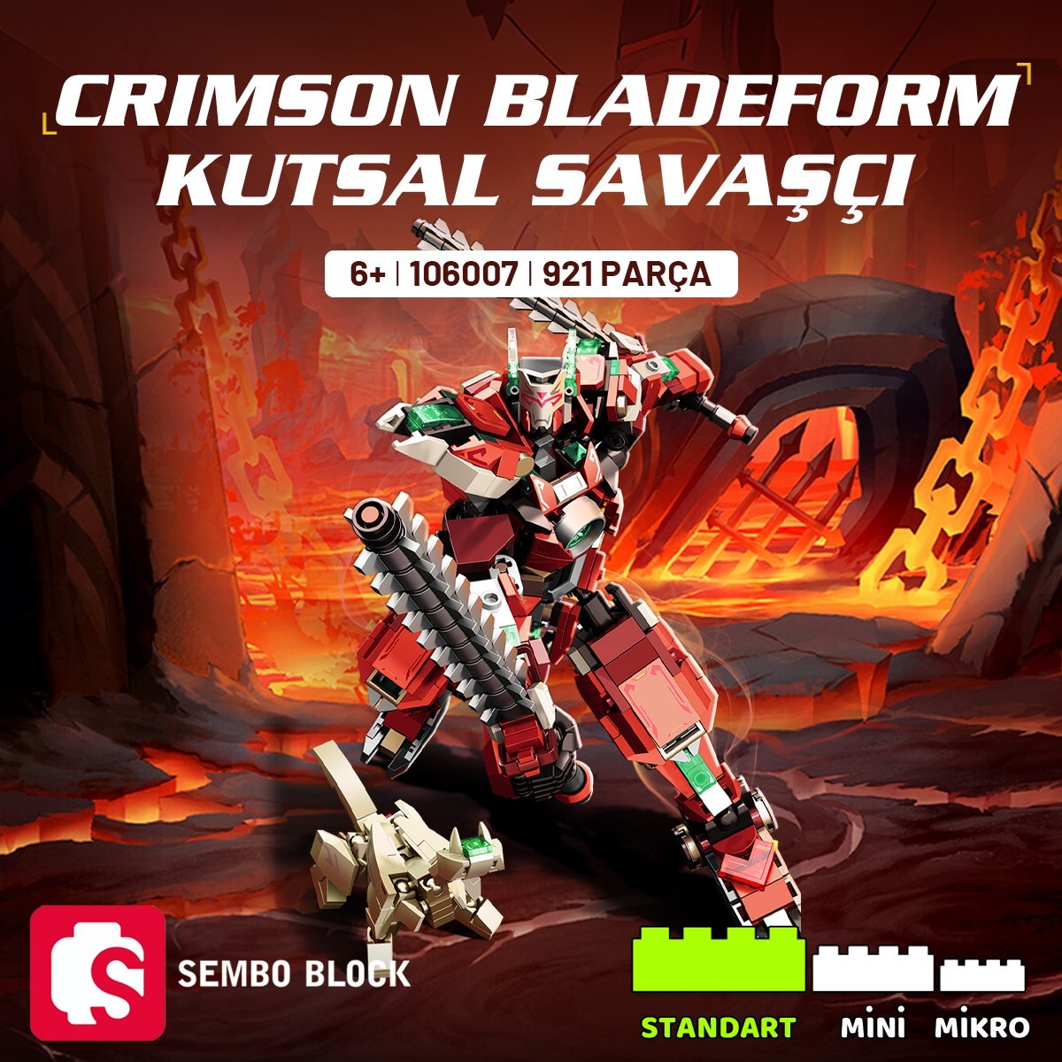 Sembo Block Crimson Bladeform Kutsal Savaşçı Yapı Bloğu Seti - 921 Parça