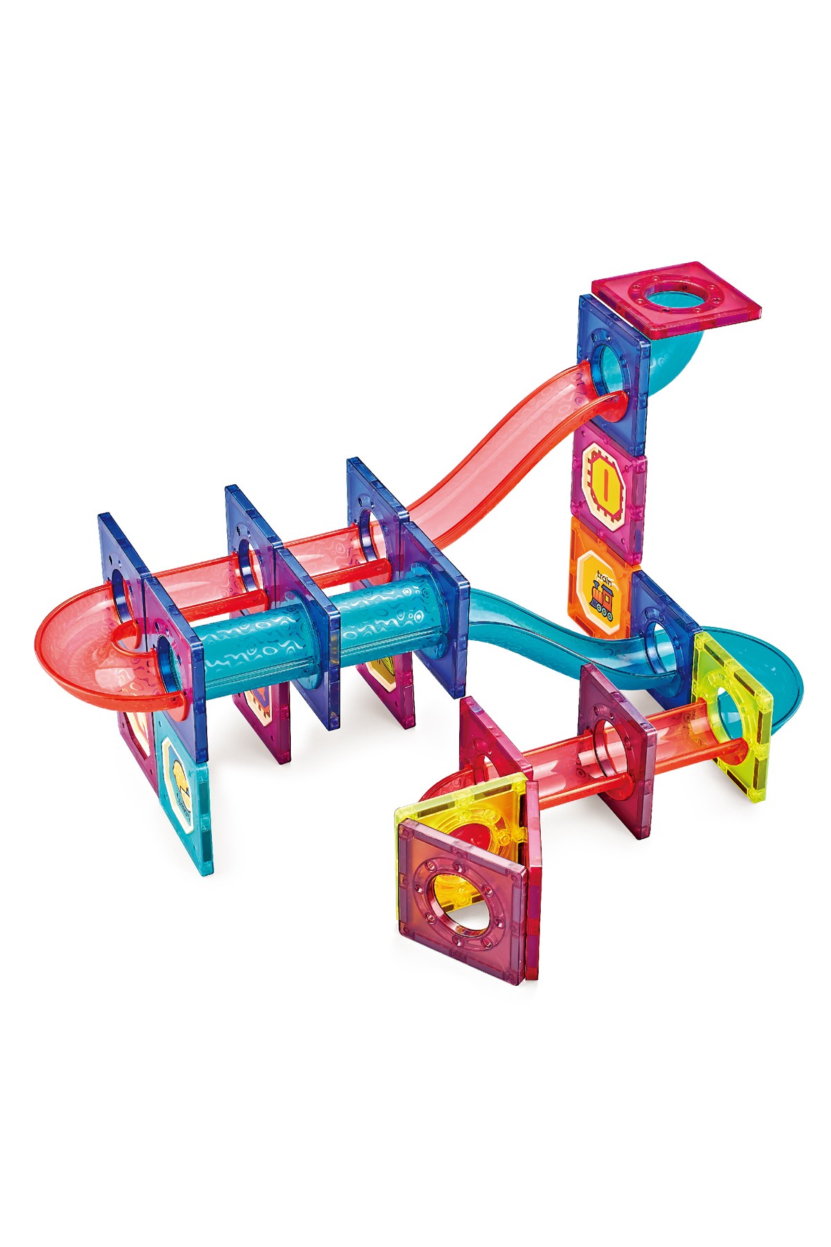 Mıknatıslı manyetik yapı blokları 52 Parça Marble run Stem oyuncak seti