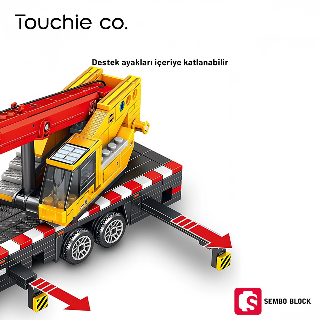 Sany Lisanslı Vinç 618 Parça yapı blokları Lego ile uyumlu (712036)
