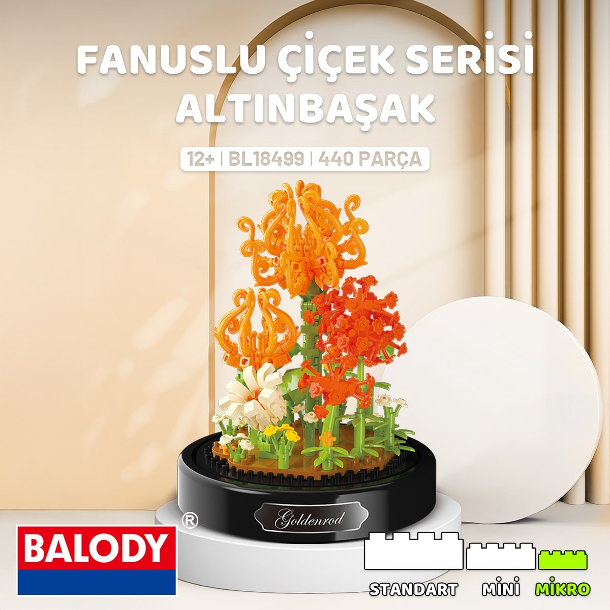 Balody Fanuslu Çiçek Serisi – Altınbaşak Yapı Bloğu Seti (440 Parça)