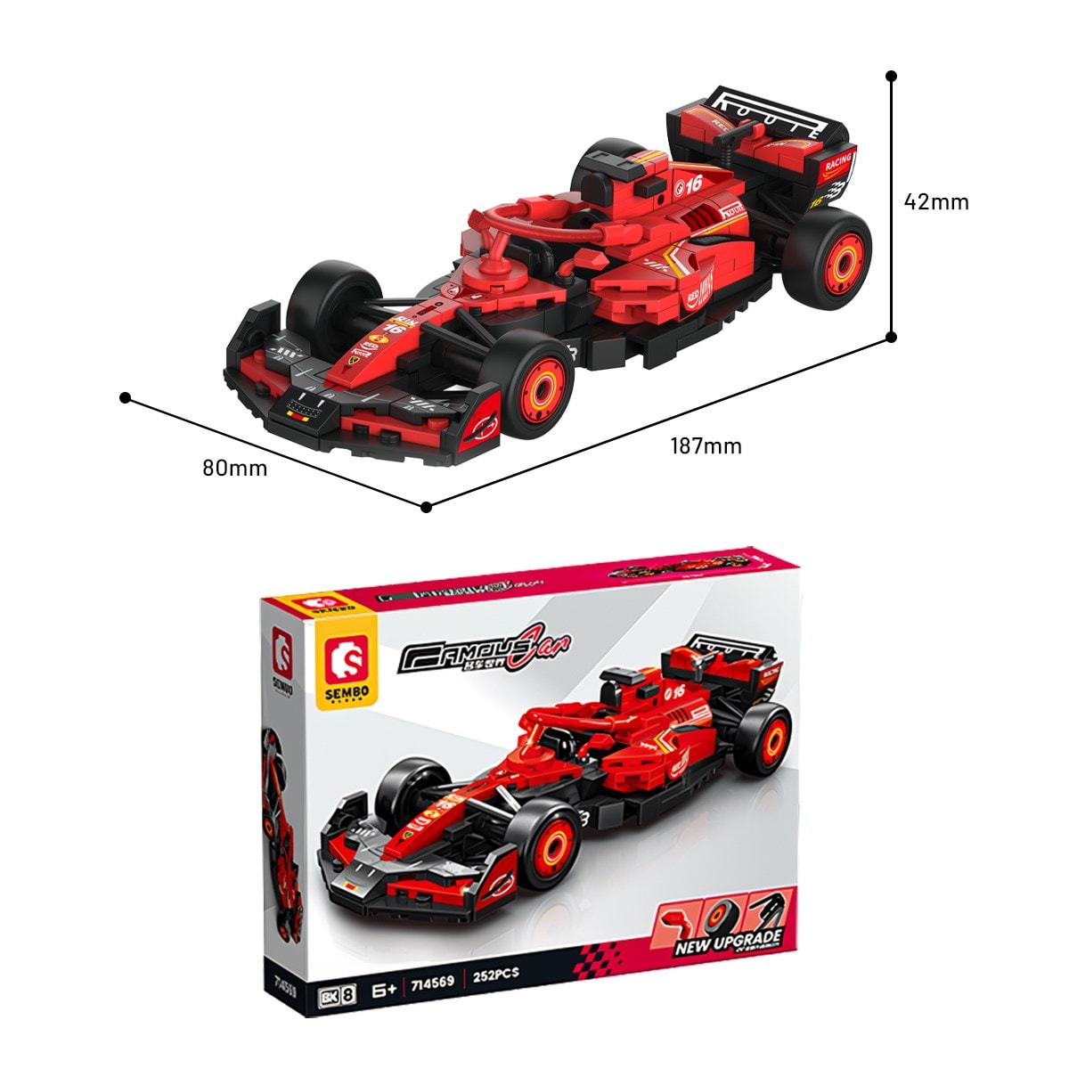 Sembo Block Formula 1 Serisi Kırmızı Takım Yapı Bloğu Seti – 252 Parça