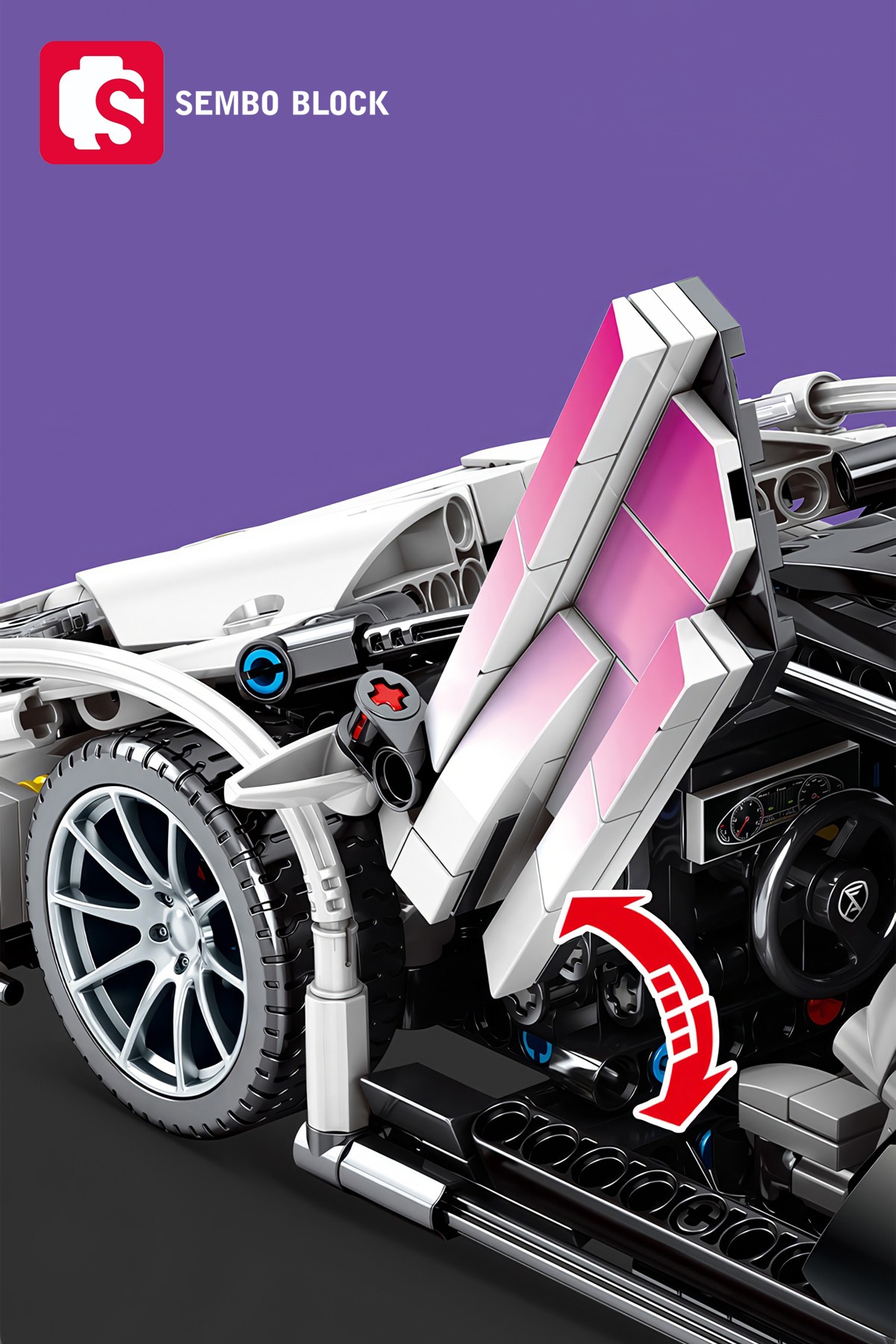 Lambo Super Sport araba 1337 Parça yapı blokları Lego ile uyumlu (701945)