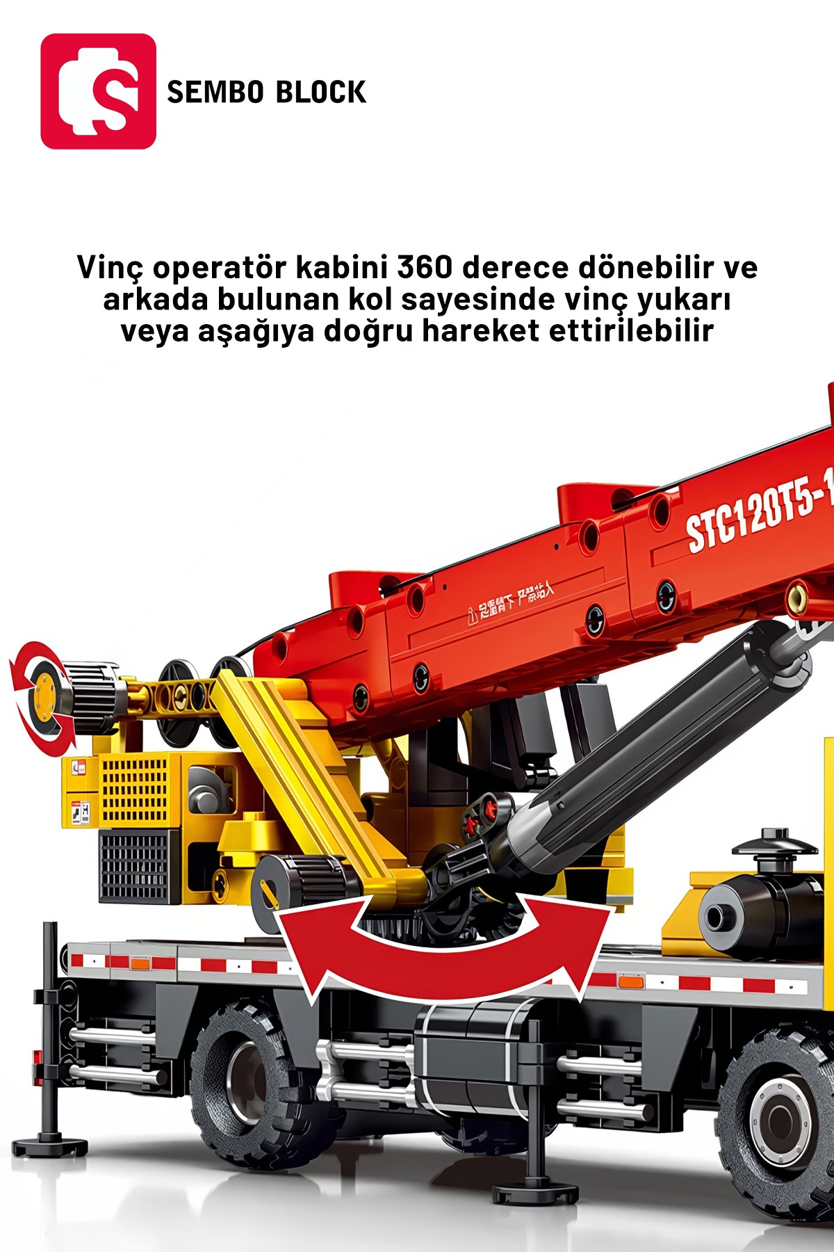 Sany Lisanslı Vinç 991 Parça yapı blokları Lego ile uyumlu (712022)