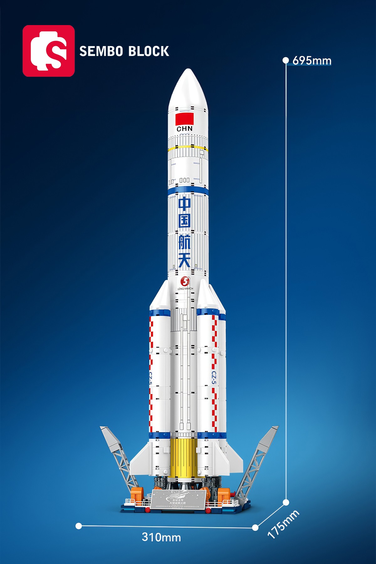 Long March 5 Taşıyıcı Roket 1102 Parça yapı blokları Lego ile uyumlu (203365)