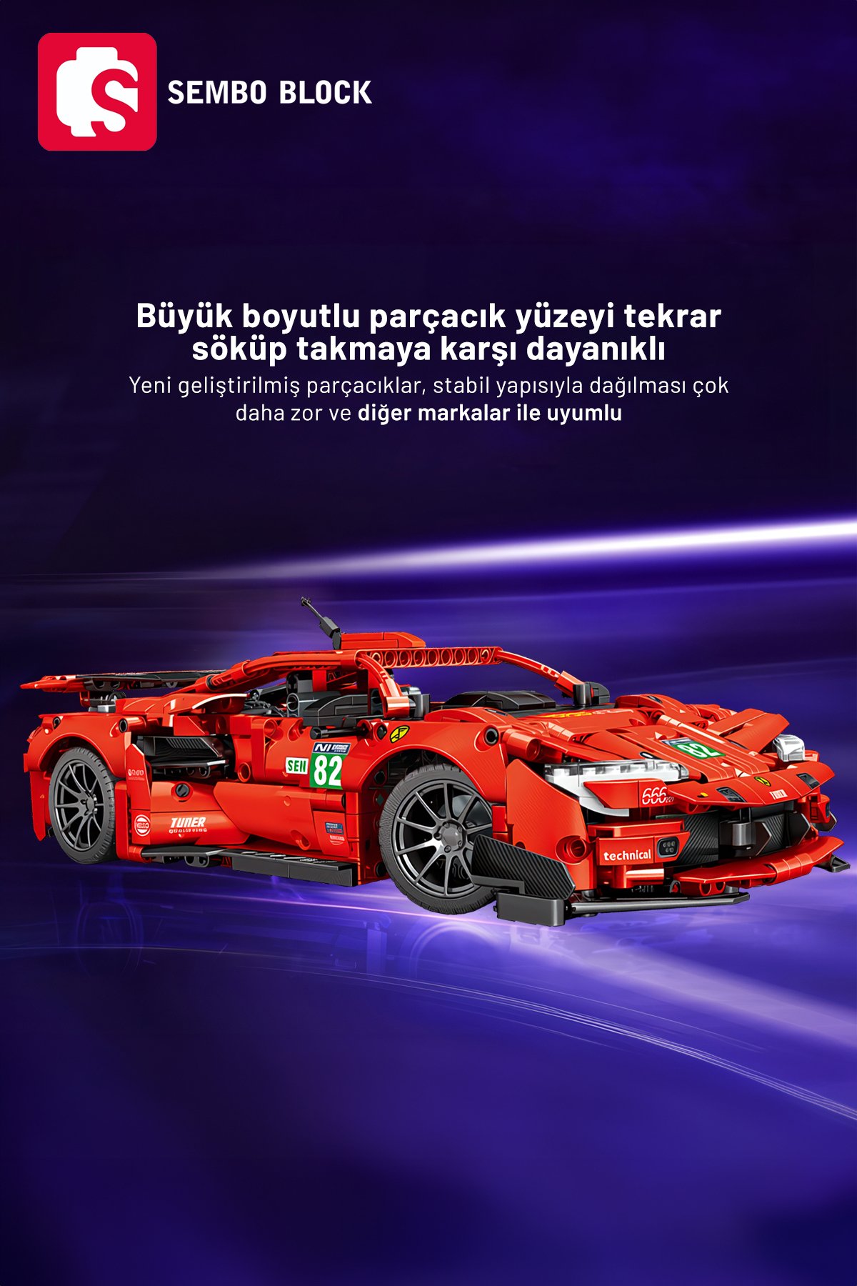 Blazing Charger Araba 1:14 1374 Parça yapı blokları Lego ile uyumlu (701955)