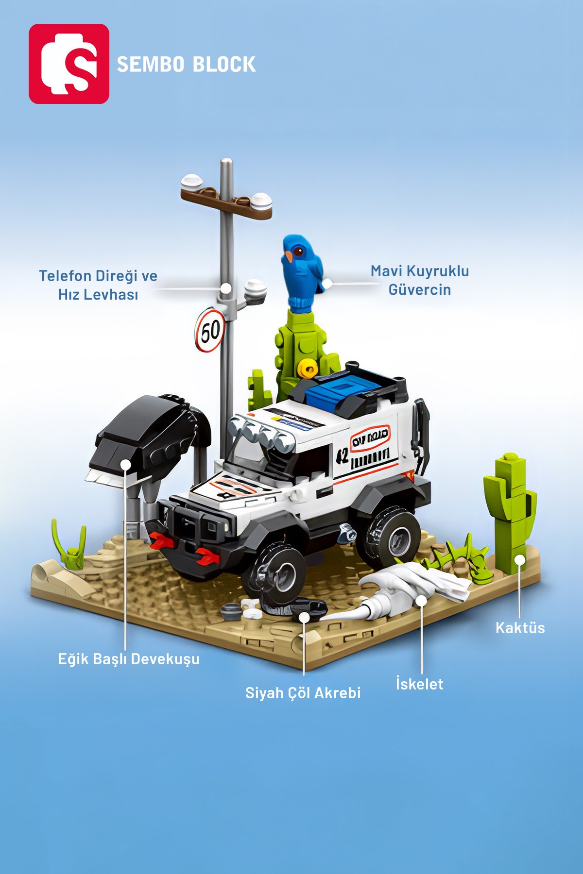 Cool Convoy Desert Off-Road 354 Parça yapı blokları Lego ile uyumlu (714318)