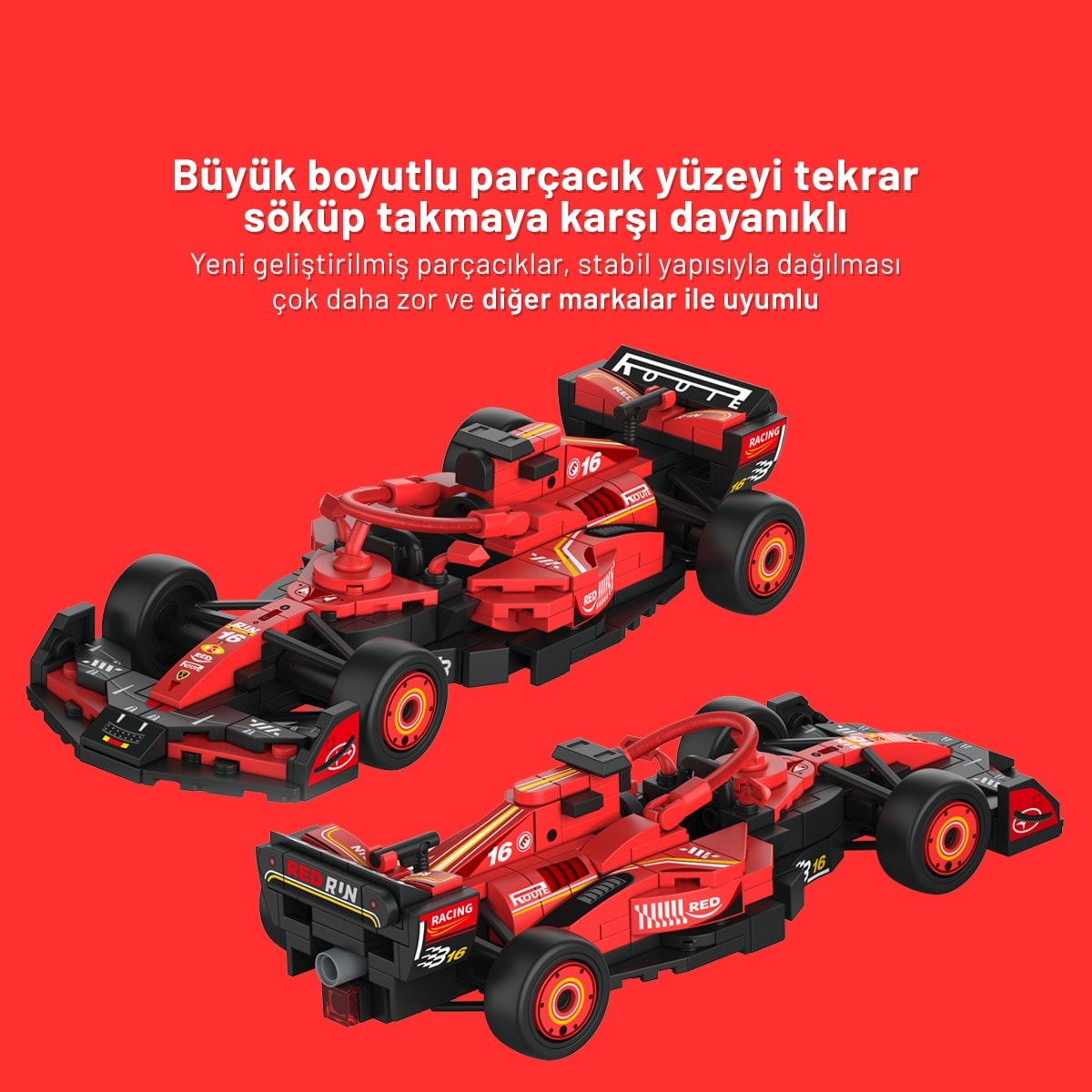 Sembo Block Formula 1 Serisi Kırmızı Takım Yapı Bloğu Seti – 252 Parça
