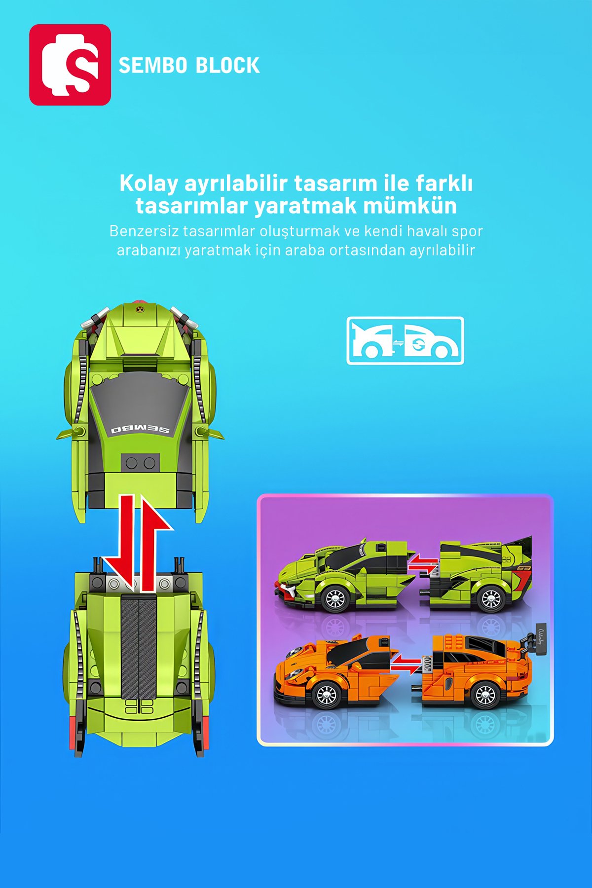 Famous Cars Zonda R 254 Parça yapı blokları Lego ile uyumlu (714007)