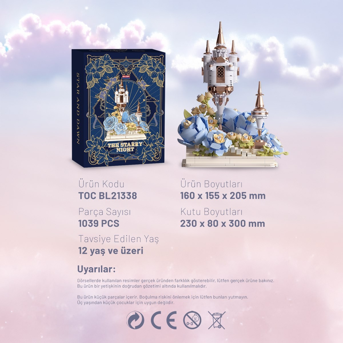 Balody The Starry Night Love Mark Serisi Yapı Bloğu Seti – 1039 Parça