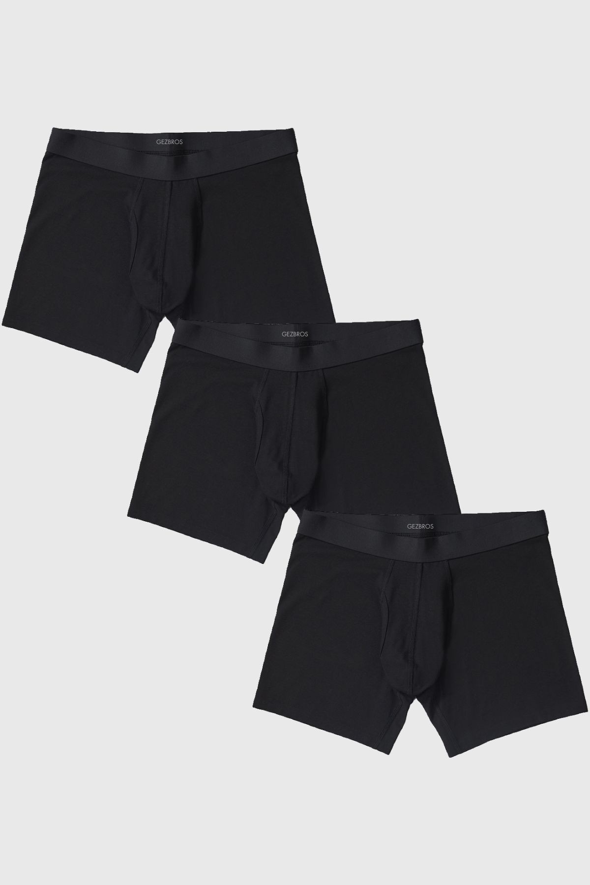 3lü Premium Modal Kumaş Siyah Renk Erkek Boxer 
