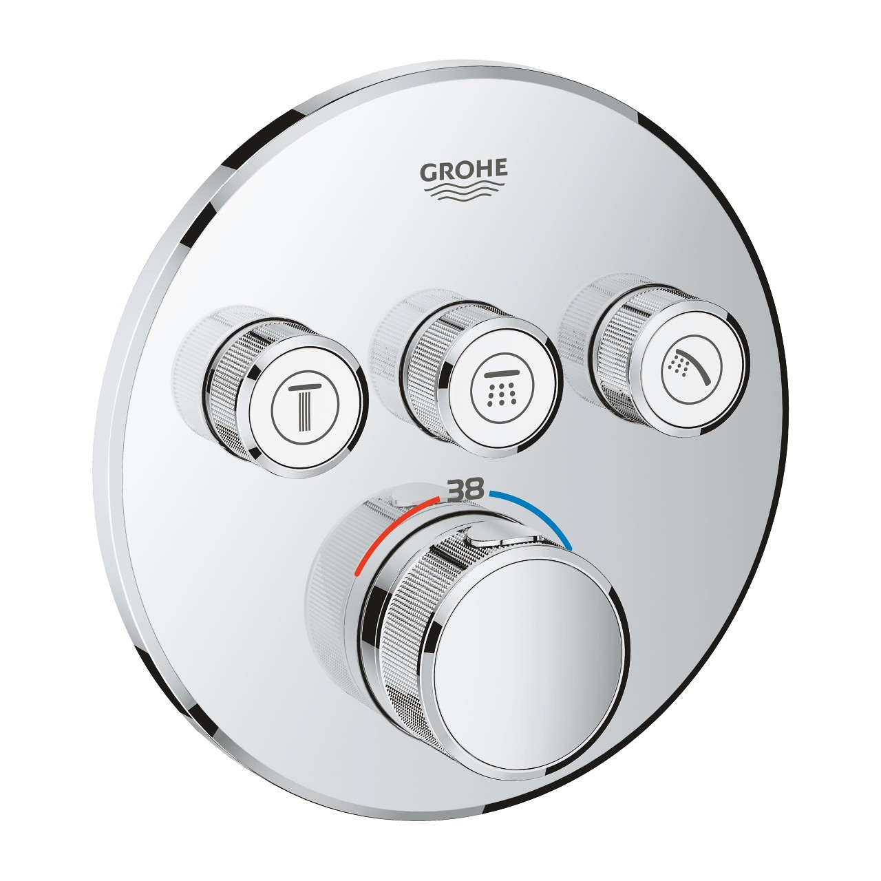 Grohtherm SmartControl Üç Valfli Akış Kontrollü, Ankastre Termostatik Duş Bataryası GRH 29121000