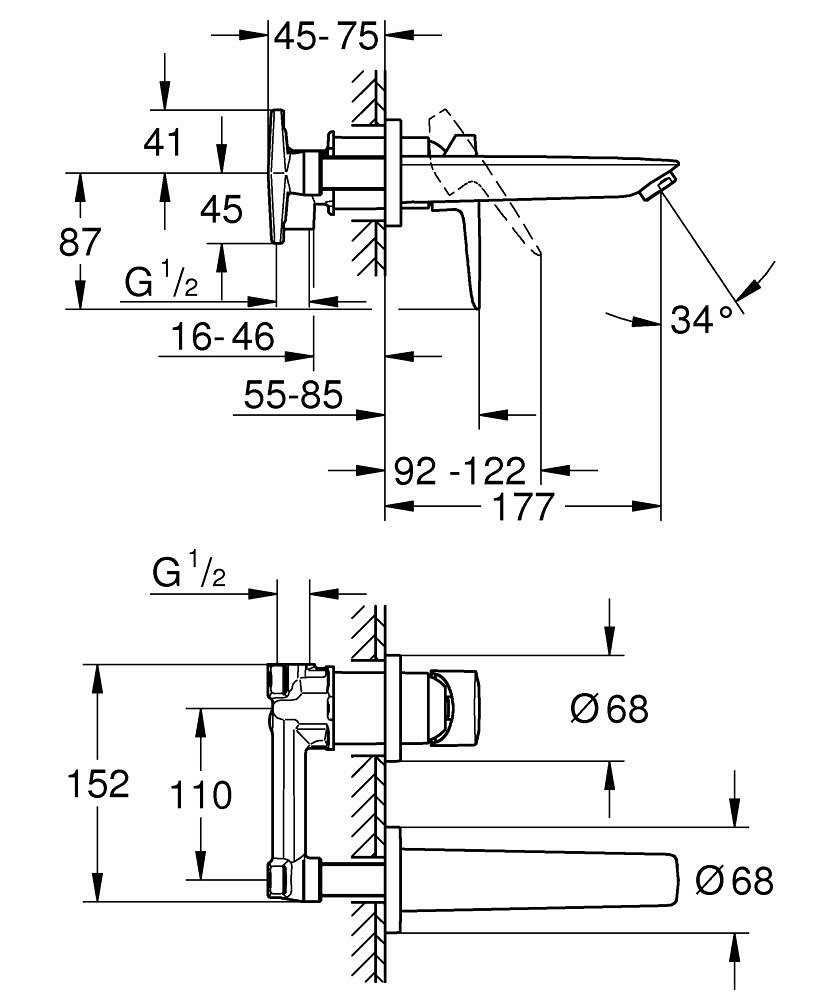 BauEdge İki Delikli Lavabo Bataryası GRH 20474001