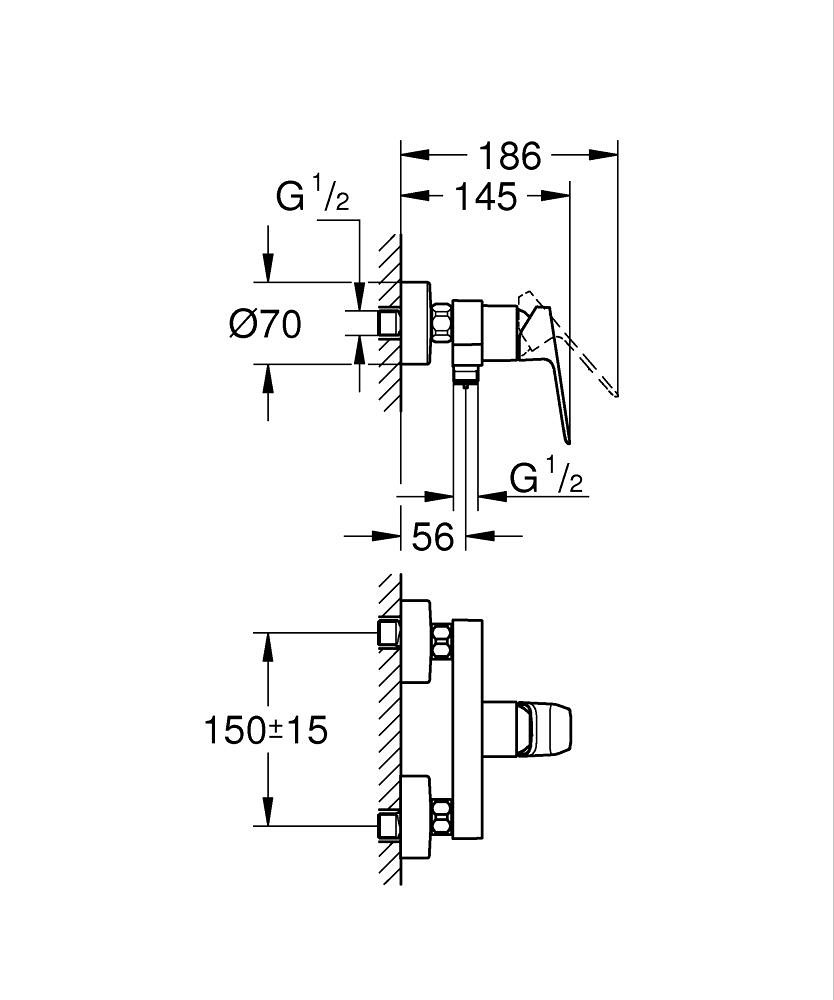 GROHE Cubeo Tek Kumandalı Duş Bataryası GRH 1018242430