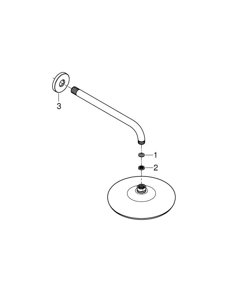 Tempesta 210 Tek Akışlı Tepe Duşu Seti 286 mm GRH 1022182430