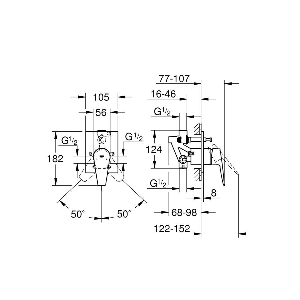 BauEdge Tek Kumandalı Banyo Bataryası GRH 29353001