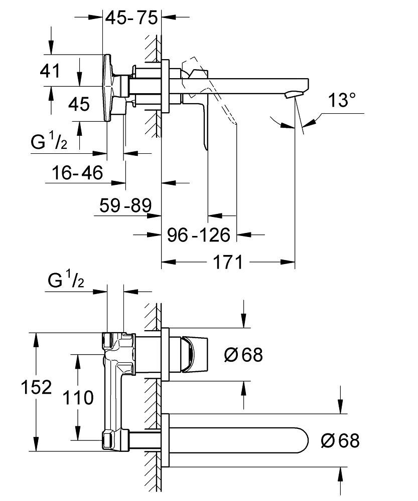 BauEdge İki Delikli Lavabo Bataryası GRH 20474000