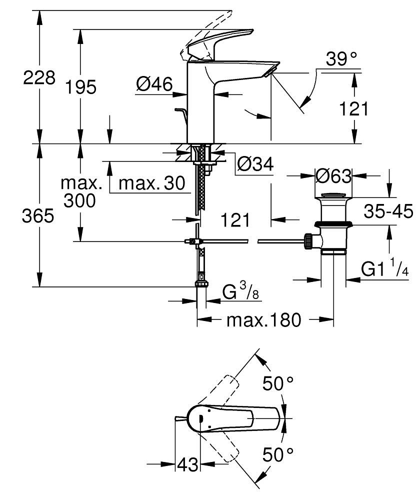 Eurosmart Tek Kumandalı Lavabo Bataryası M-Boyut GRH 233222433