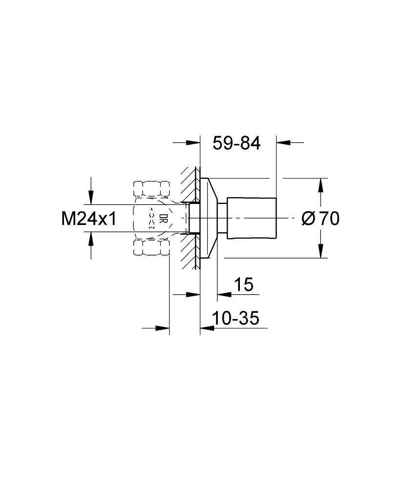 BauCosmopolitan neutral Ankastre stop valf - 19917000