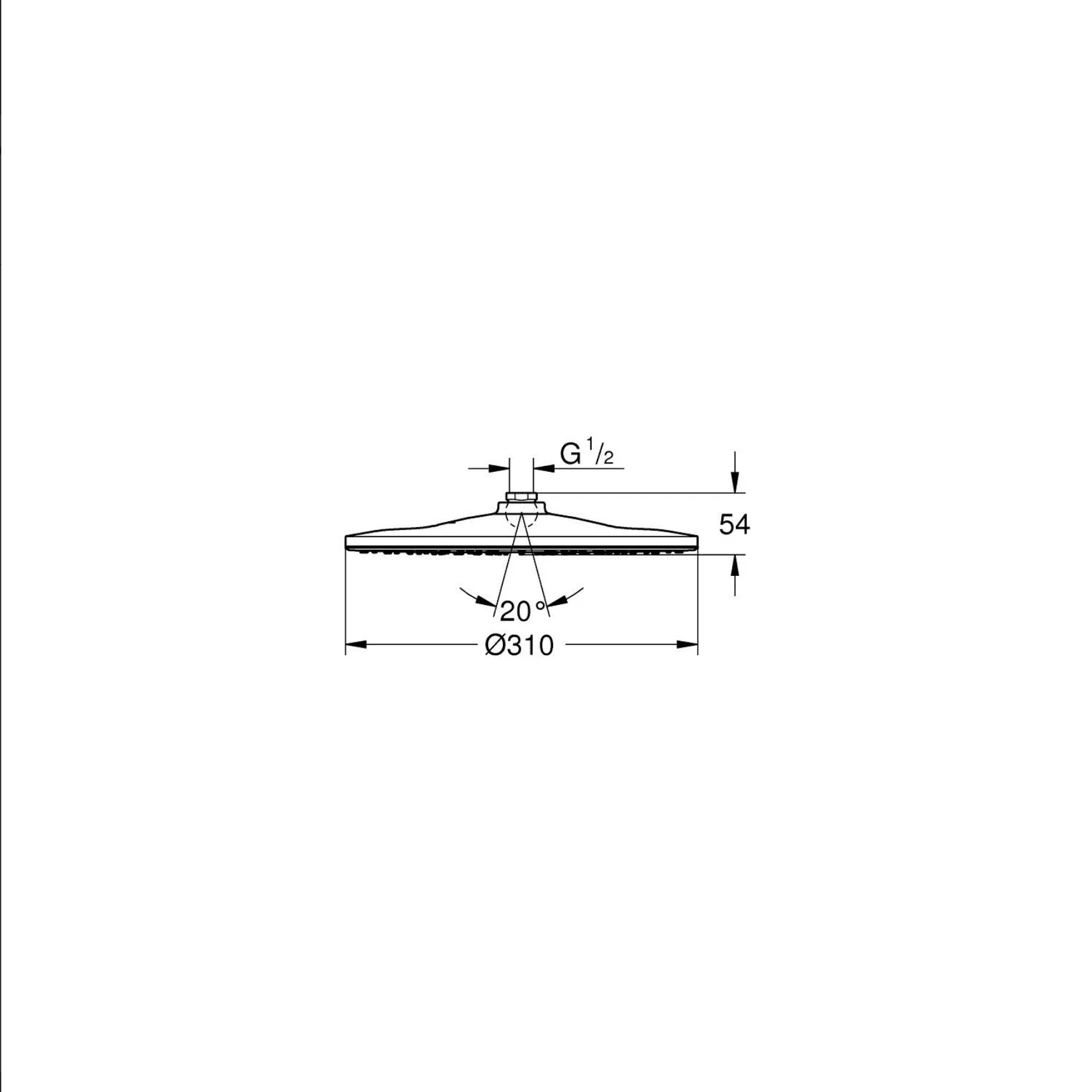 Grohe Rainshower 310 Mono Tepeduşu, Yuvarlak GRH 26561000