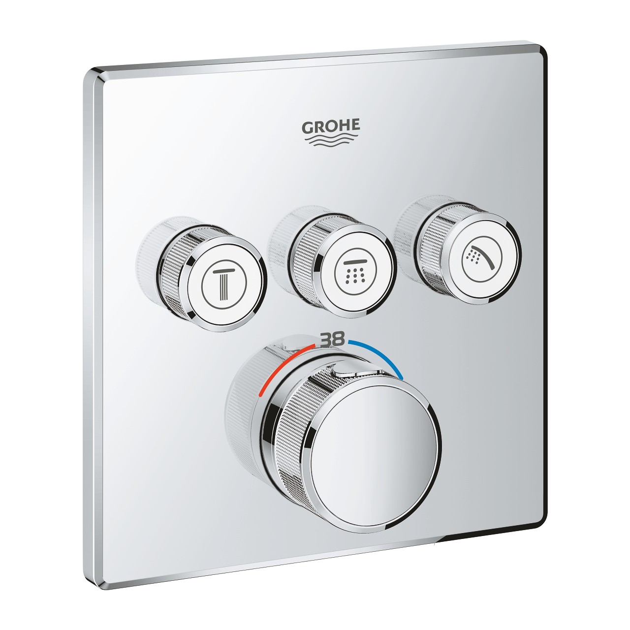 Grohtherm Smart Control Üç Valfli Akış Kontrollü, Ankastre Termostatik Duş Bataryası GRH 29126000
