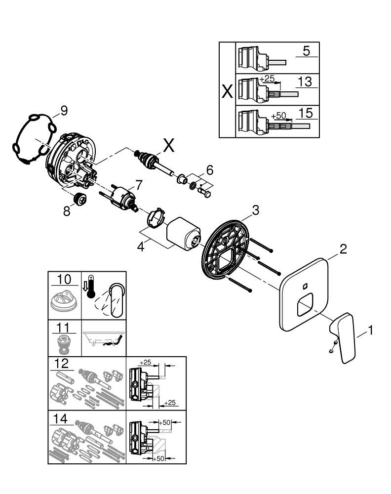 GROHE Cubeo Ankastre Banyo/Duş Bataryası GRH 1017772430