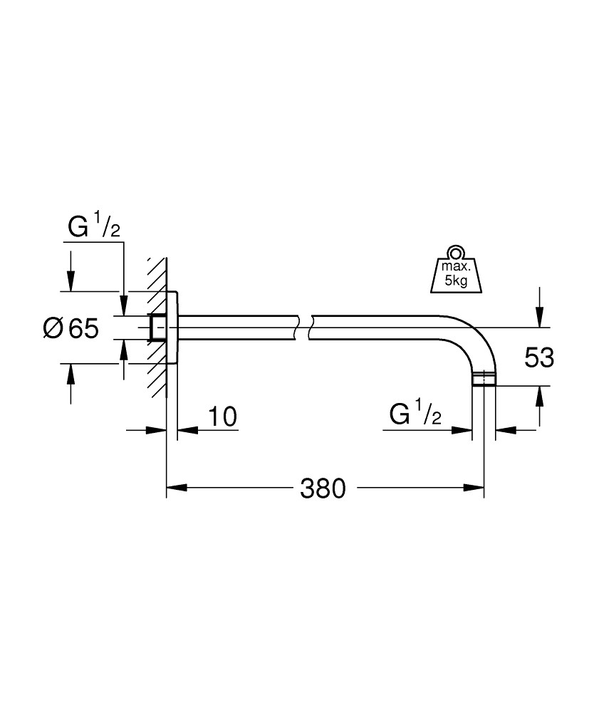 Rainshower Duş Başlığı Kolu 380 mm GRH 28361000