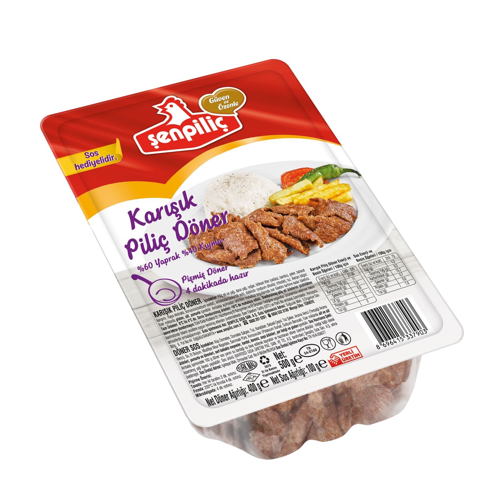 Derin Dondurulmuş Karışık Döner 1500 gr.