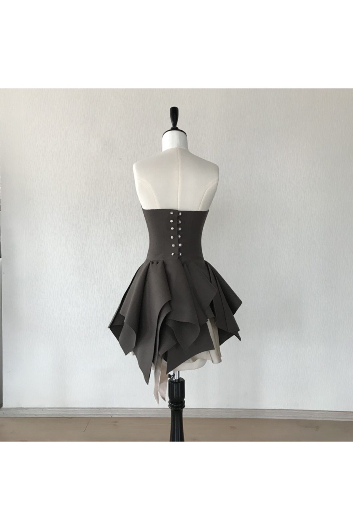 Kadın Vizon Straplez Mini Verde Elbise