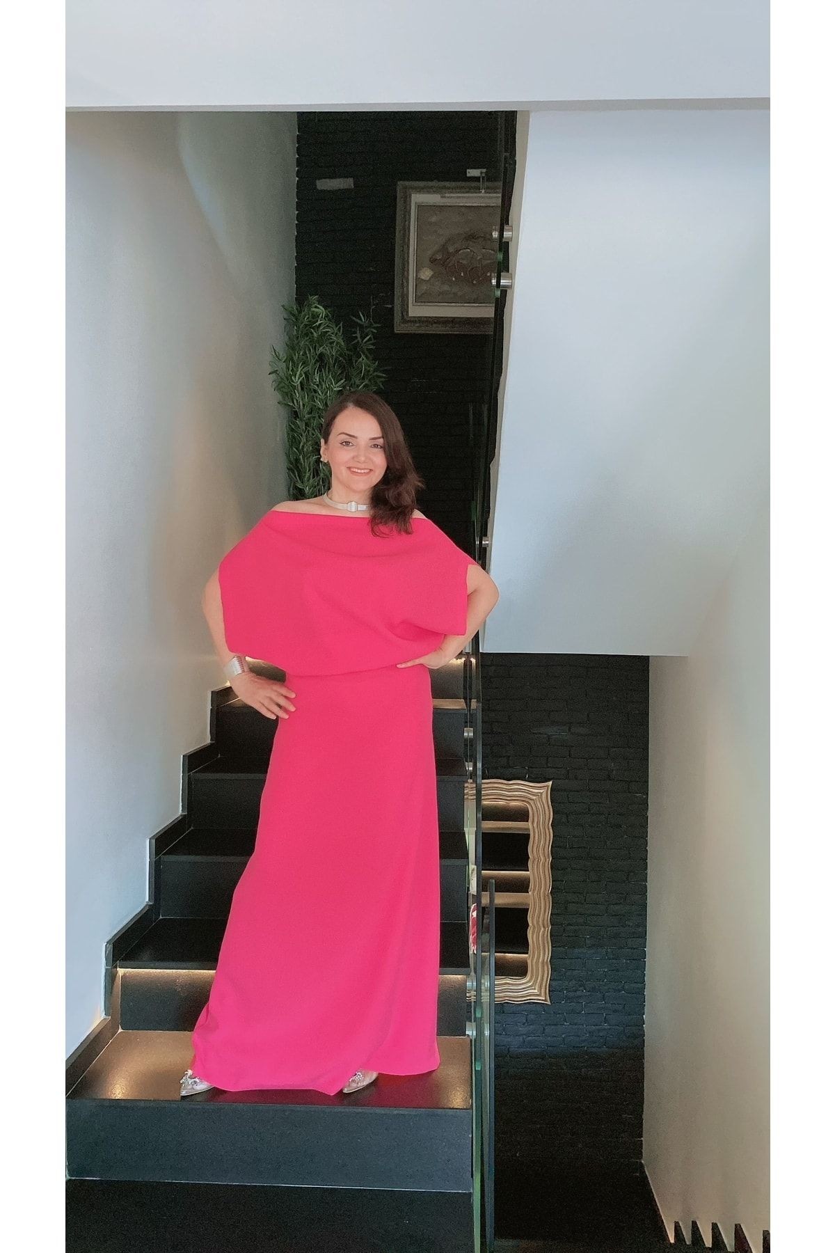 Şeker Pembe Krep Elbise