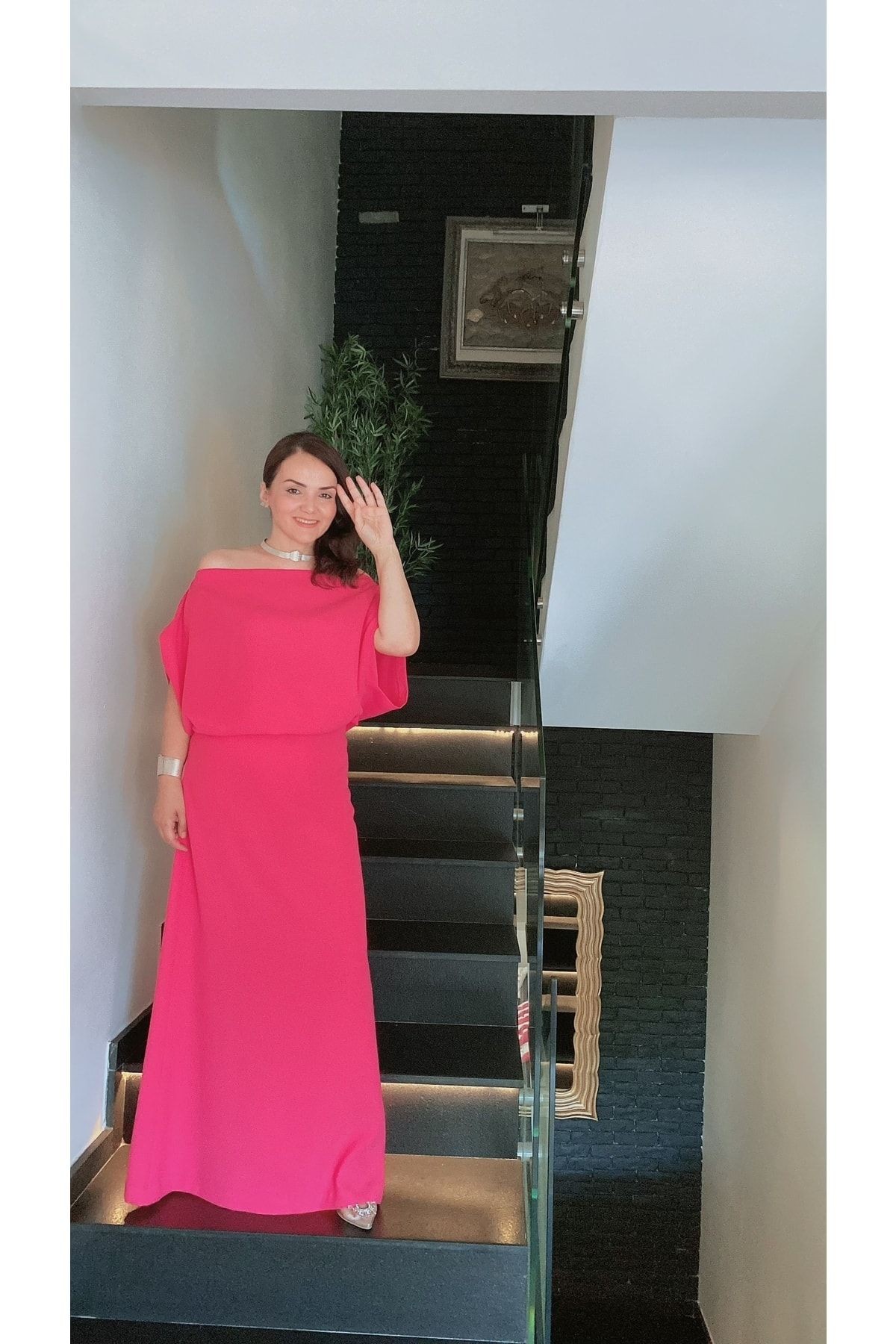 Şeker Pembe Krep Elbise