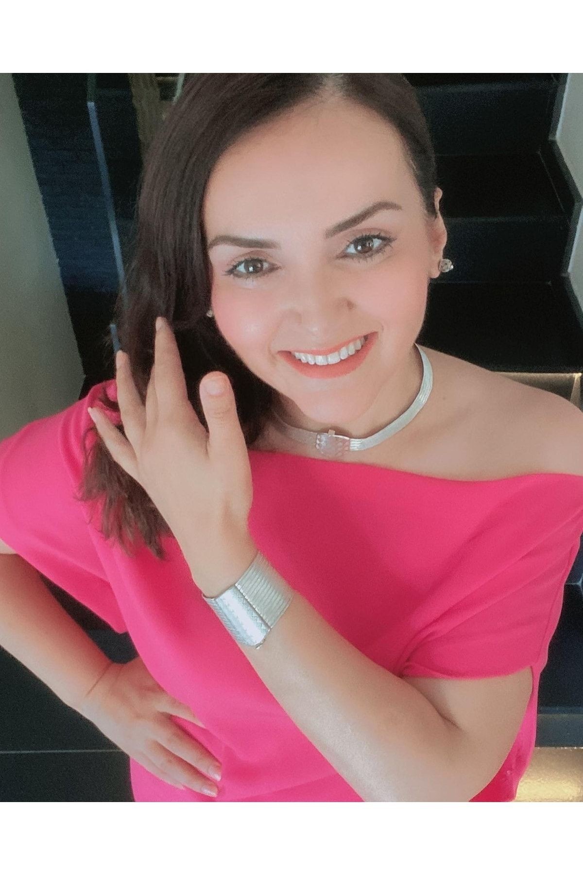 Şeker Pembe Krep Elbise