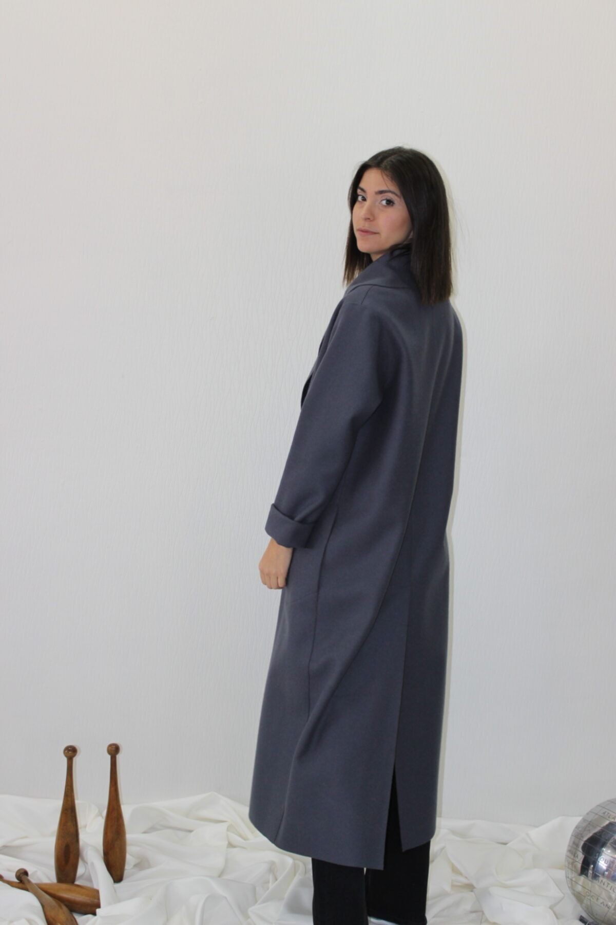 Elegant Şal Yakalı Yün Palto