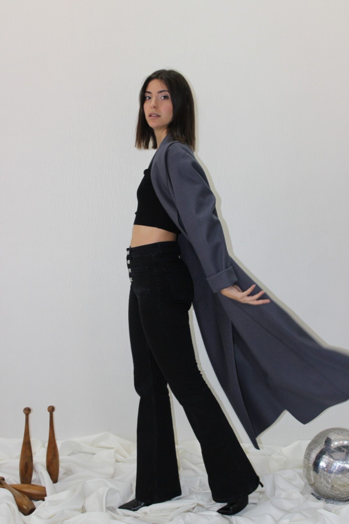 Elegant Şal Yakalı Yün Palto