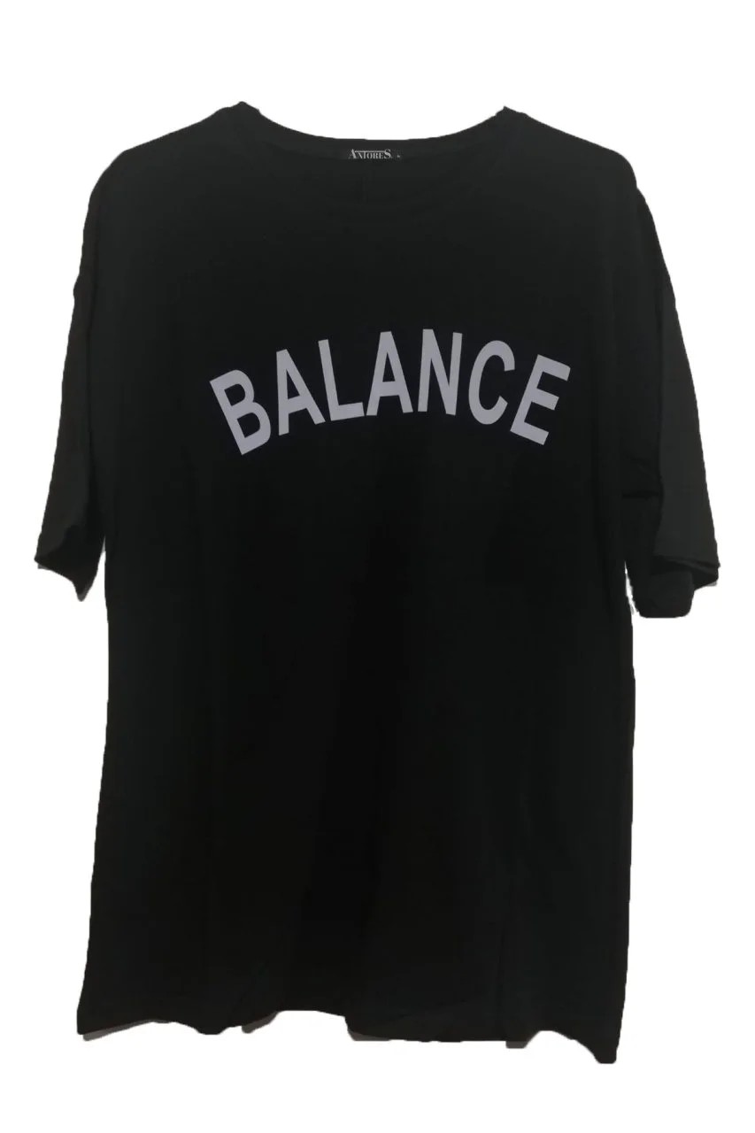 Balance Oversize Siyah T-Shirt