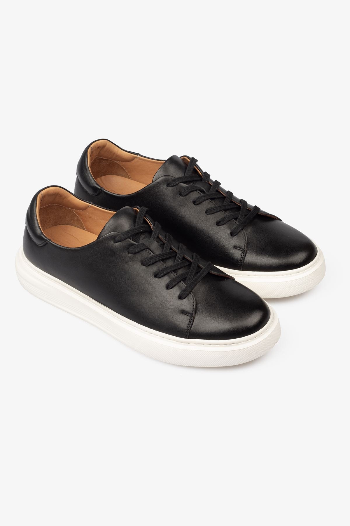 Erkek Sneaker Ayakkabı Hakiki Deri - 2201 Siyah/Beyaz 3154