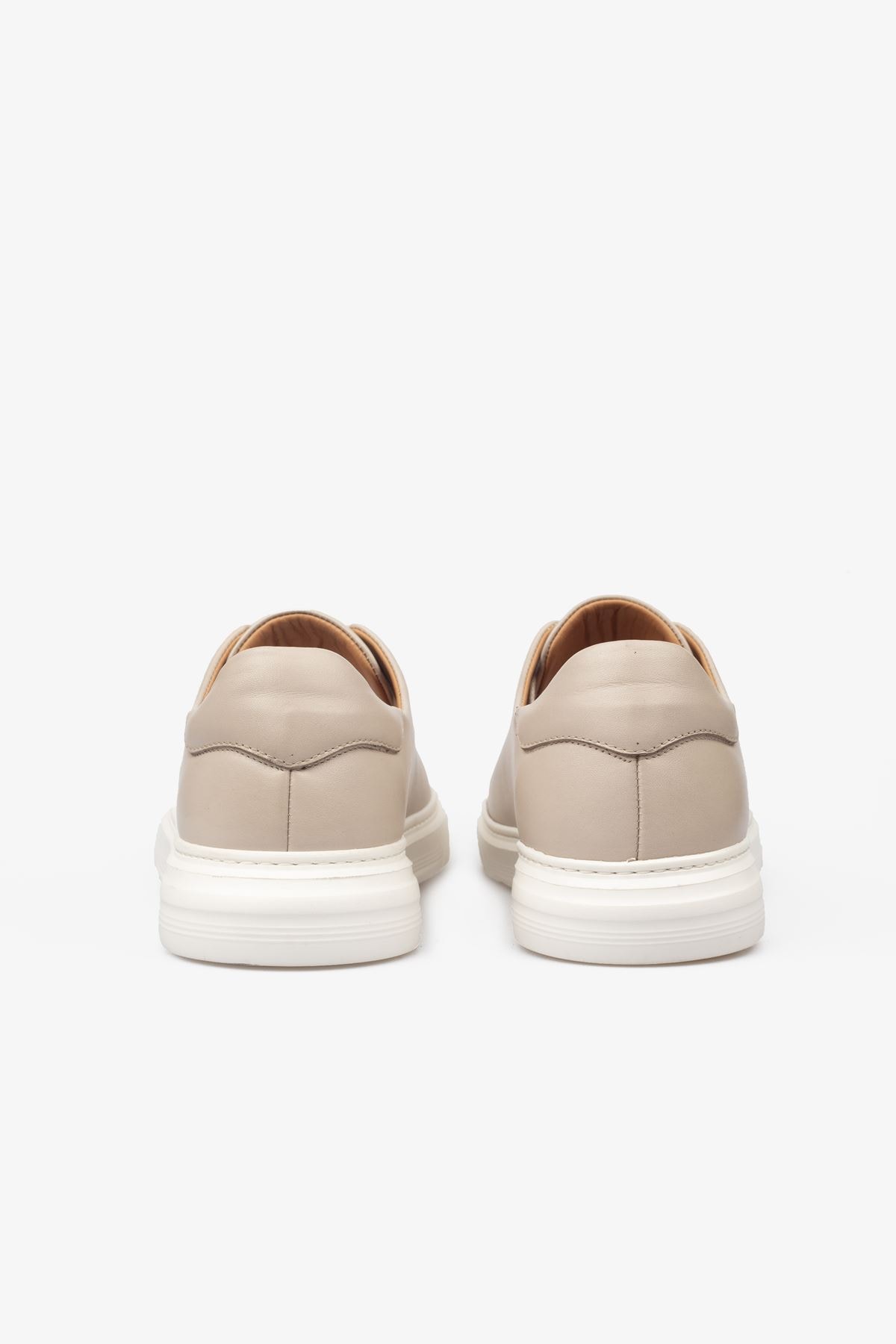 Erkek Sneaker Ayakkabı Hakiki Deri - 2201 Bej/Beyaz 3154