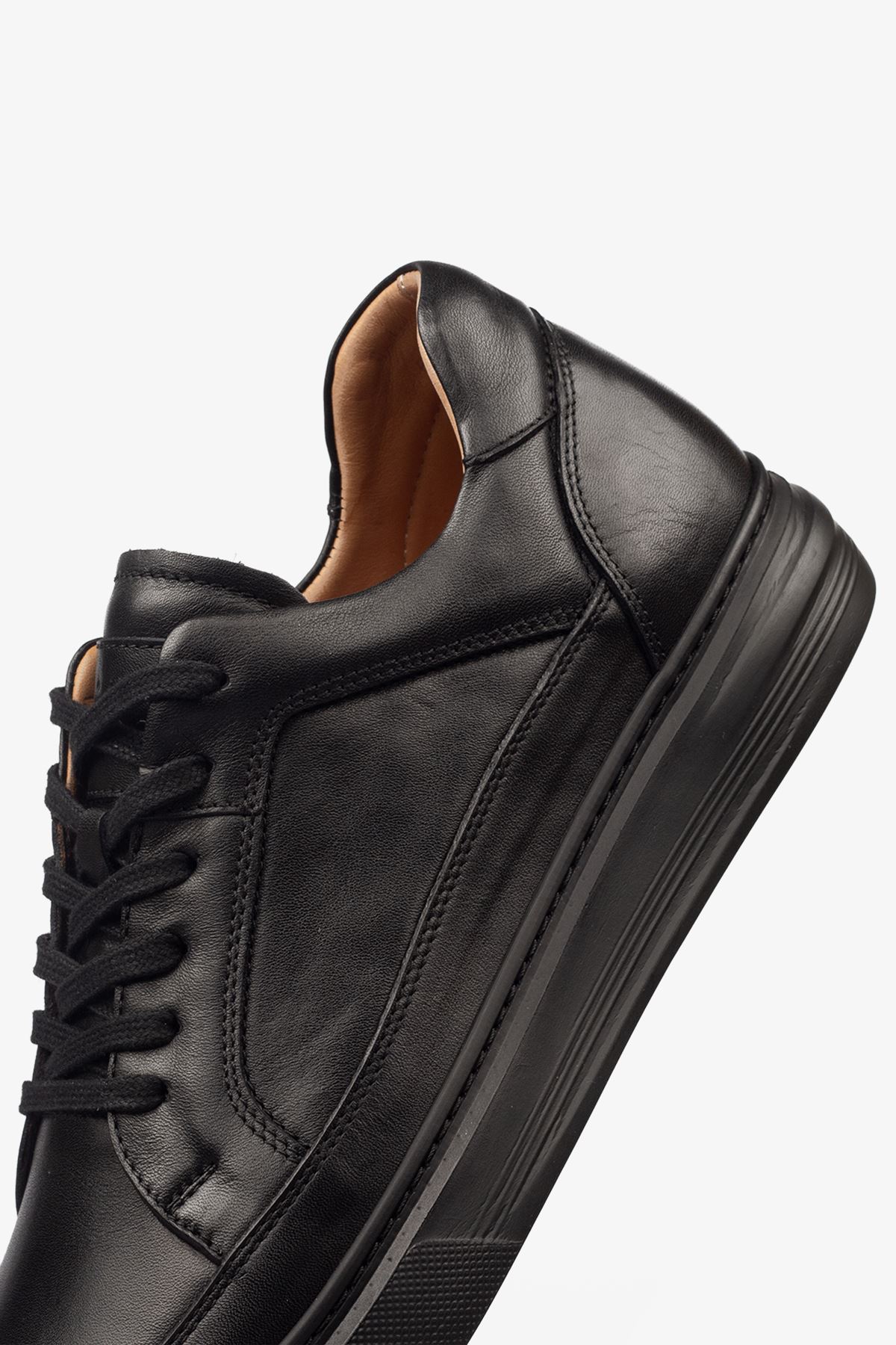 Erkek Sneaker Ayakkabı Hakiki Deri - 2401 Siyah/Siyah 3154