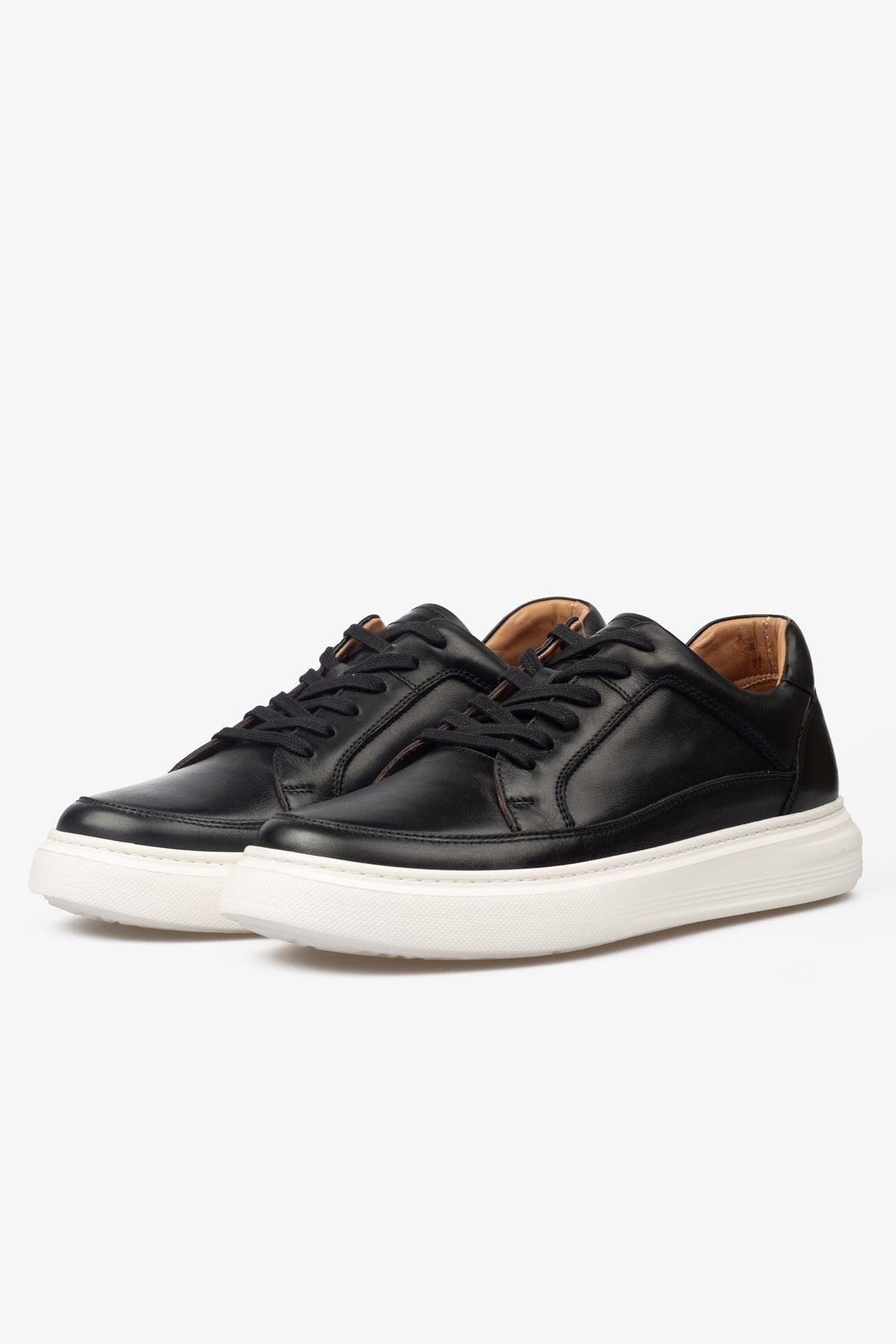 Erkek Sneaker Ayakkabı Hakiki Deri - 2401 Siyah/Beyaz 3154